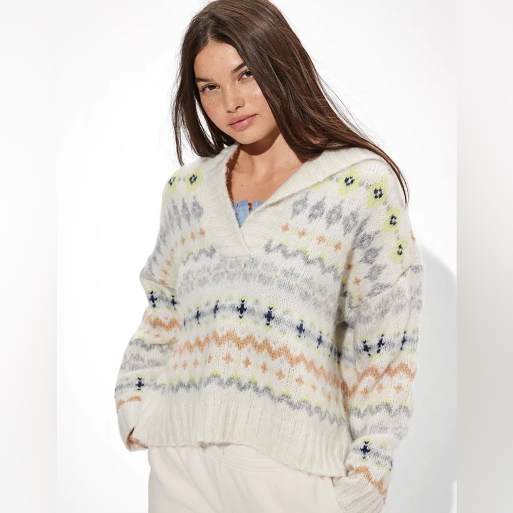 AMERICAN EAGLE Soft & Cozy Sweater Hoodie in Multi Size XS